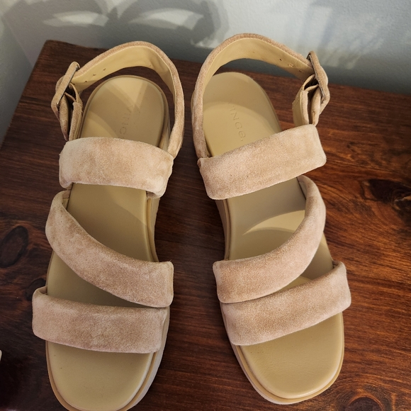 New Vince Skylar Womens Leather Slingback Wedge Sandals Size 7, E.U. 37 - Picture 11 of 16